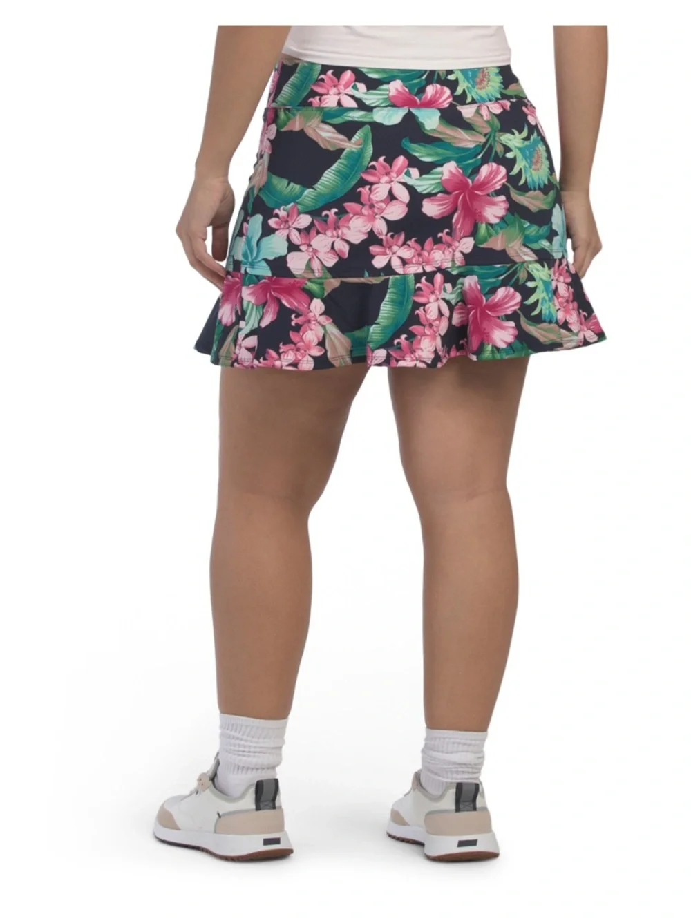 Tommy Bahama Ruffle Hem Floral Skort with Matching Scrunchie - Picture 3 of 4